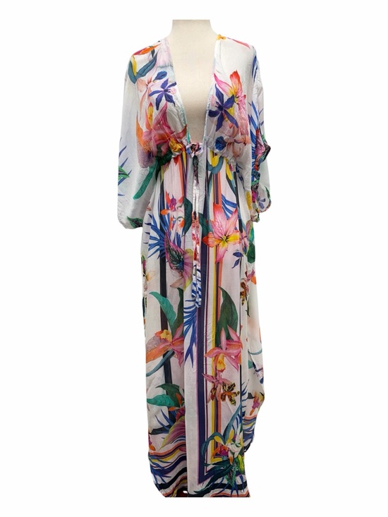 Trina Turk Other - Trina Turk Treasure Cove Cover-Up Caftan Floral White Size Small/Medium